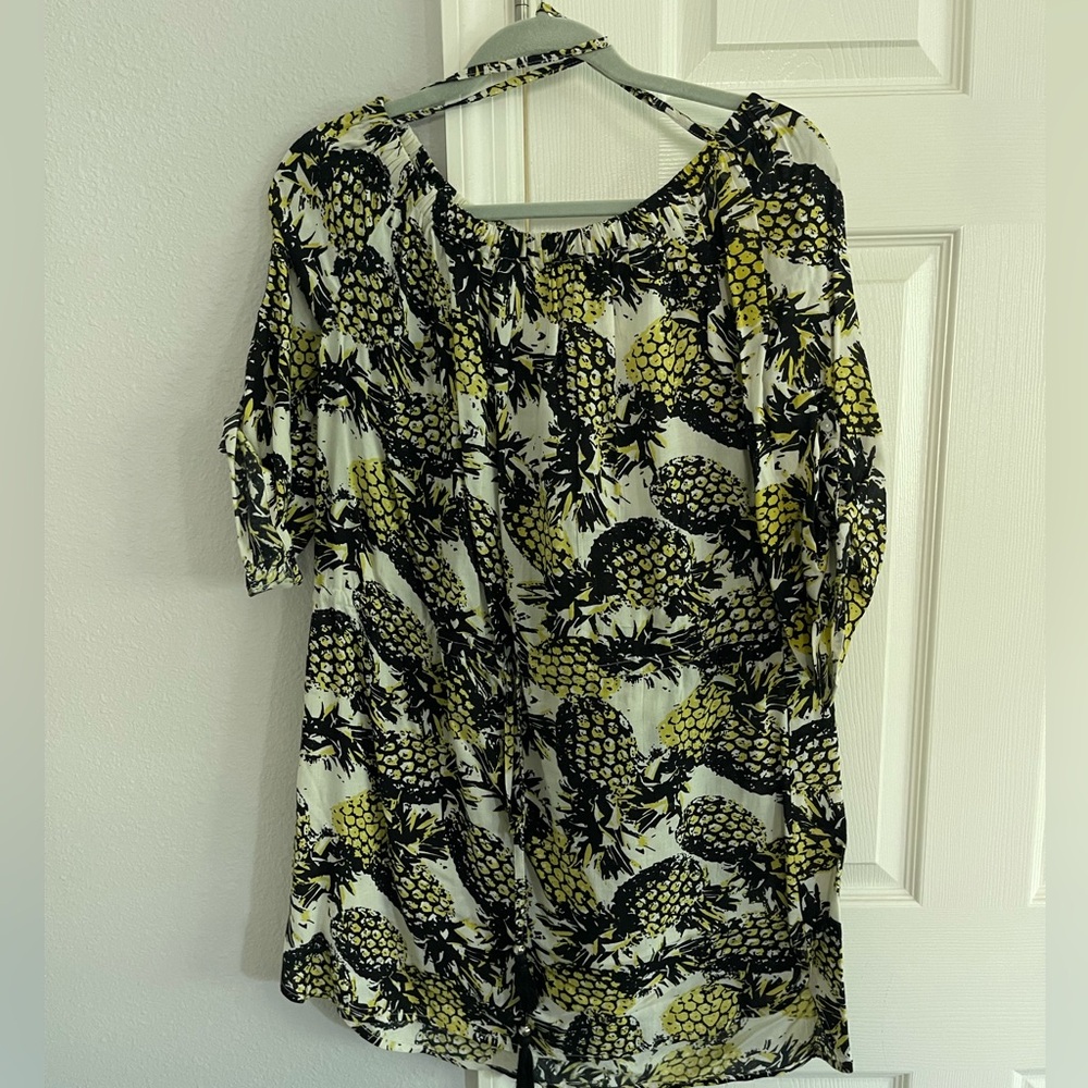 3/4 sleeve Spaggia dolce pineapple tie waist off the shoulder dress size medium